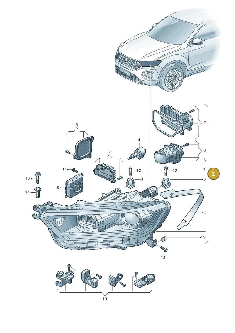 2GA941774AB — Volkswagen T-Roc Cabriolet (2019-2025) diagram 813941025, position 1