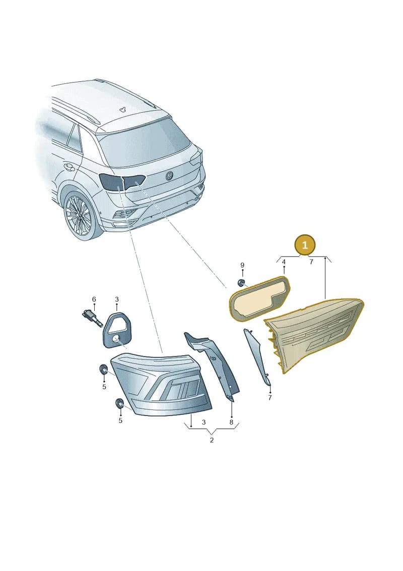2GA945093C — Volkswagen T-Roc (2017-2025) diagram 813945000, position 1