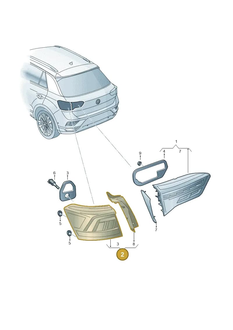 2GA945096C — Volkswagen T-Roc (2017-2025) diagram 813945000, position 2