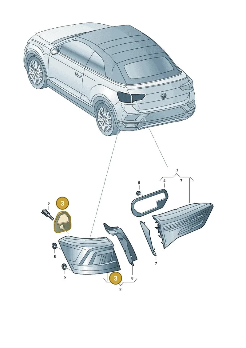 2GA945192 — Volkswagen T-Roc Cabriolet (2019-2025) diagram 2gk945000, position 3