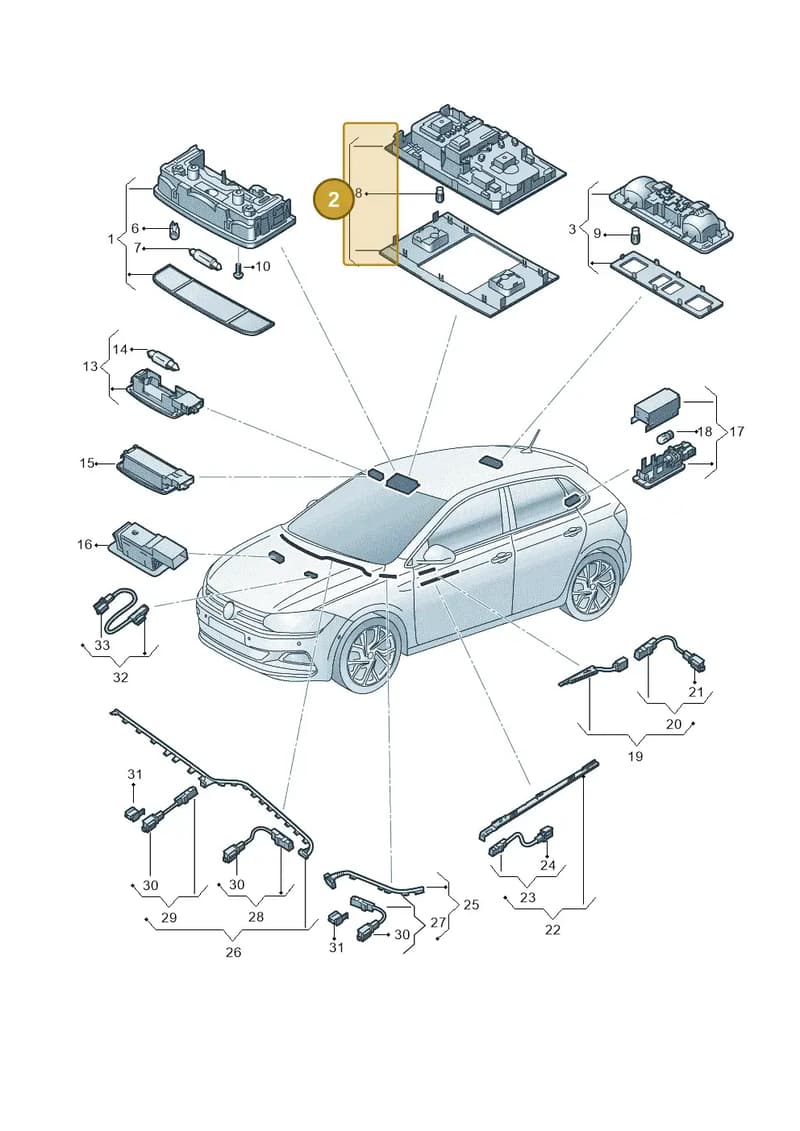 2GA947105ADEKW — Volkswagen Polo (2017-2025) diagram 837947000, position 2