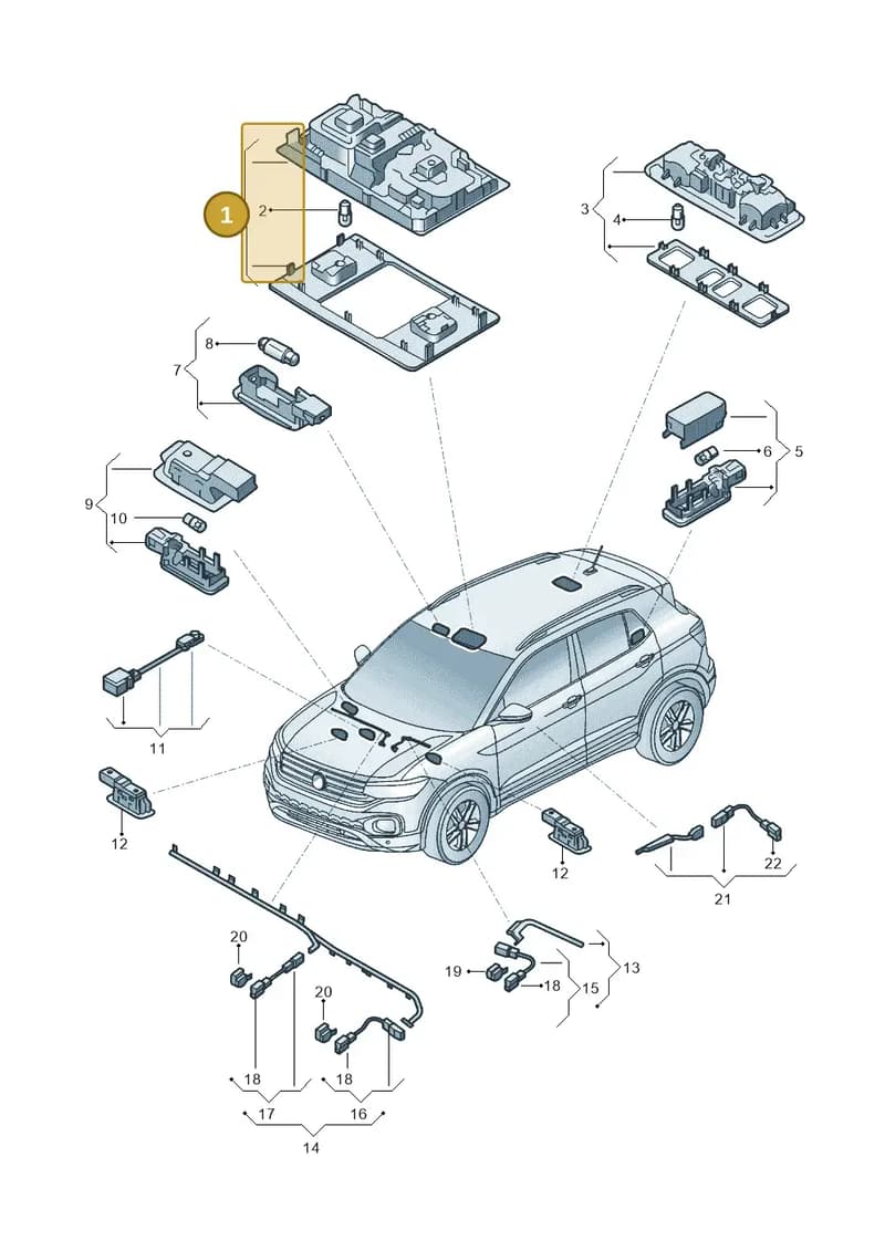 2GA947105TPZL — Volkswagen T-Cross 1,0 (2019-) diagram 581947000, position 1