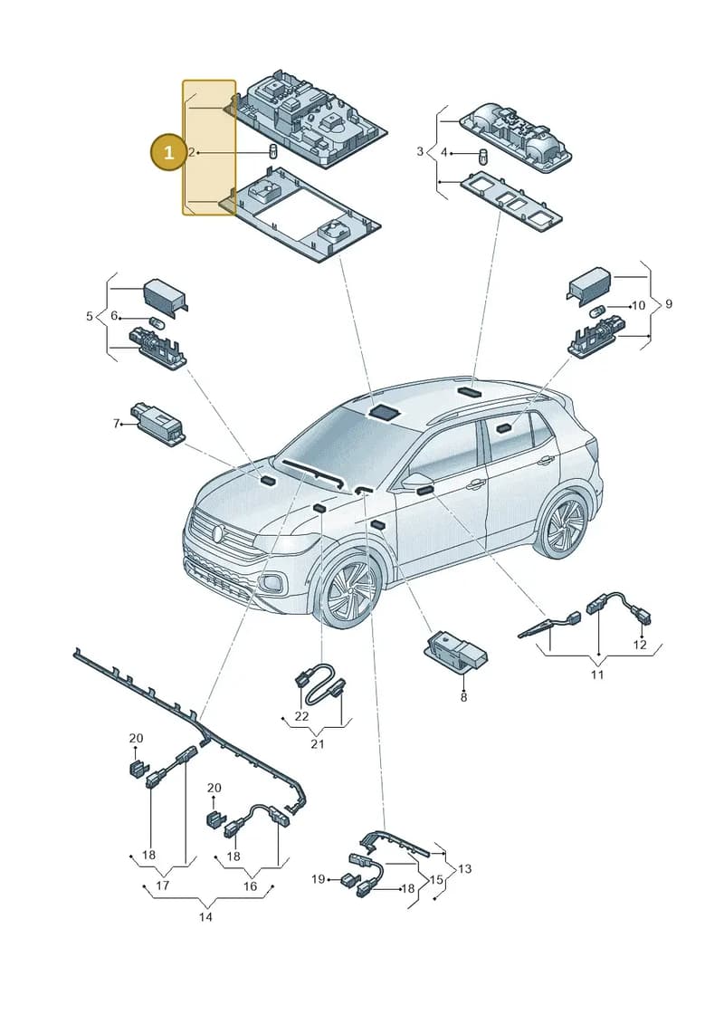 2GA947105TPZL — Volkswagen T-Cross (2018-2025) diagram 587947000, position 1
