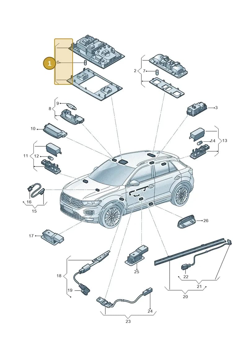 2GA947105TPZL — Volkswagen T-Roc (2017-2025) diagram 813947000, position 1