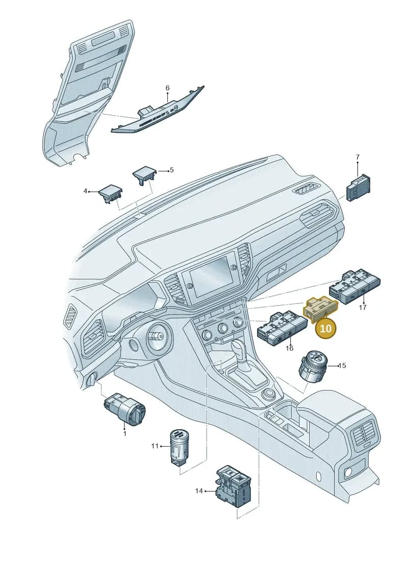 2GA953509ECU — Volkswagen T-Roc (2017-2025) diagram 813941500, position 10