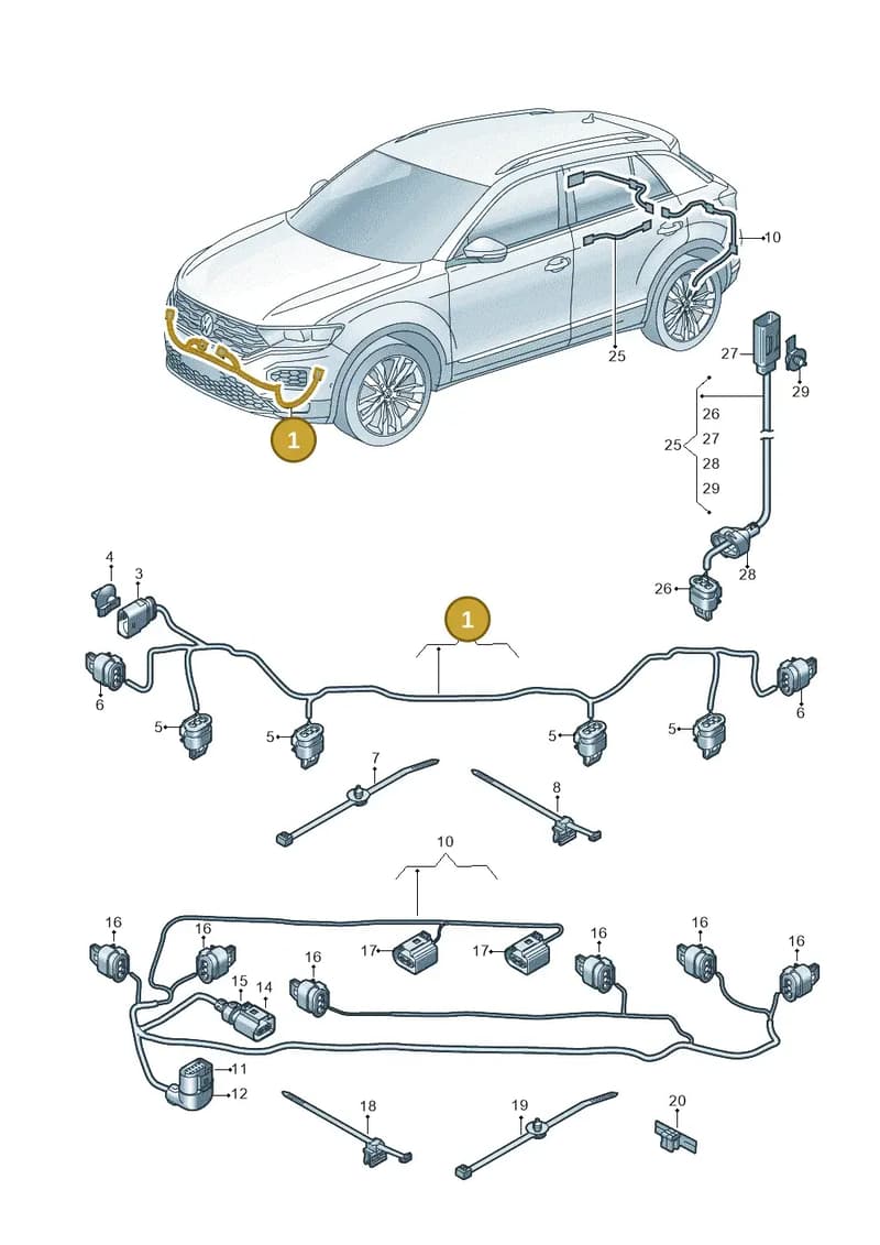 2GA971095D — Volkswagen T-Roc (2017-2025) diagram 813971900, position 1
