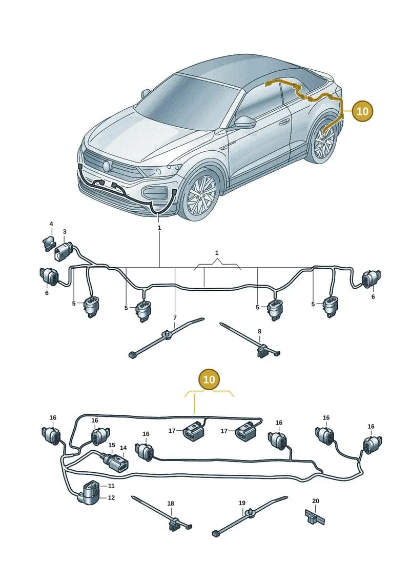 2GA971104B — Volkswagen T-Roc Cabriolet (2019-2025) diagram 2gk971090, position 10