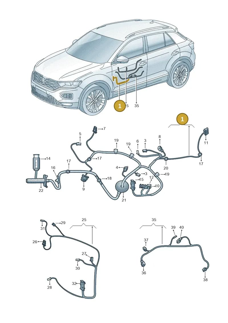 2GA971121DE — Volkswagen T-Roc (2017-2025) diagram 813972330, position 1