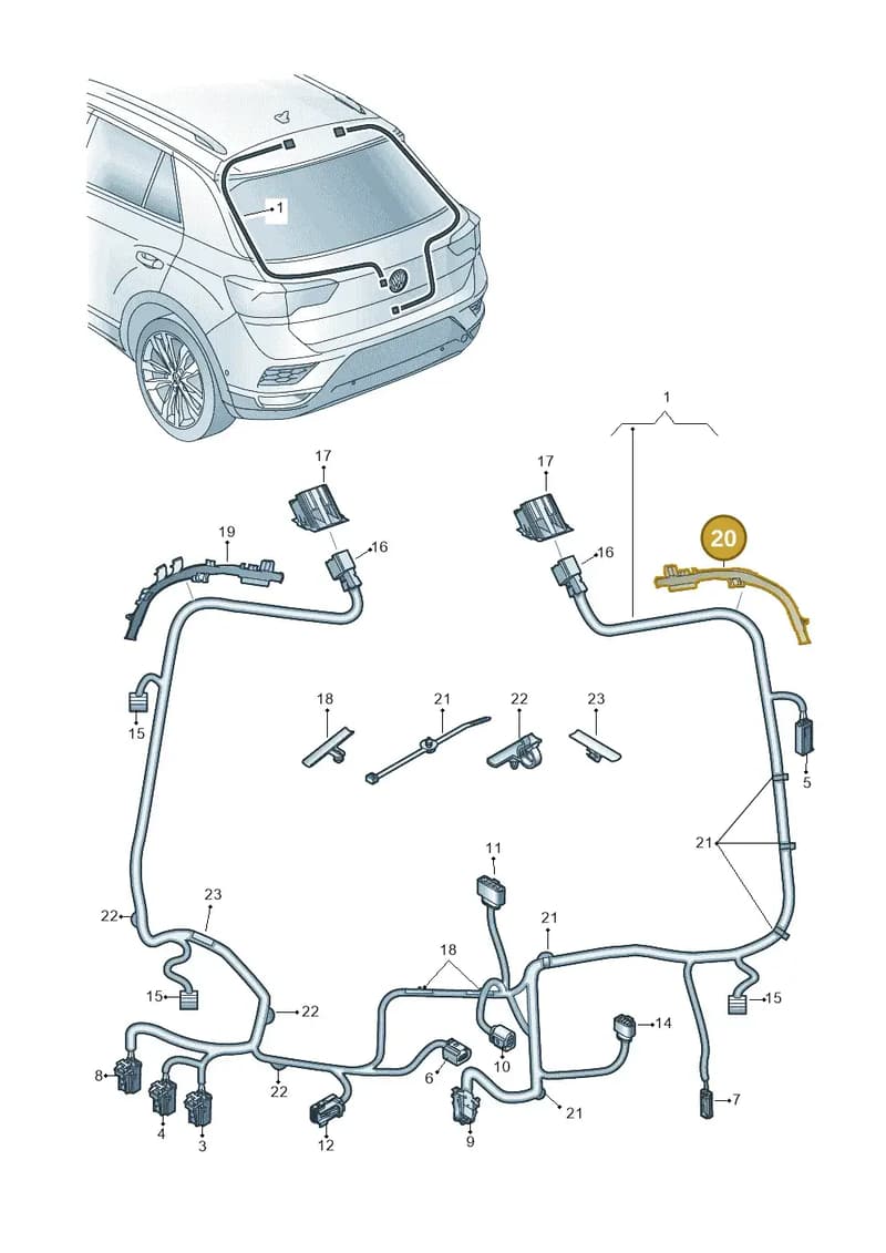 2GA971616C — Volkswagen T-Roc (2017-2025) diagram 813972880, position 20