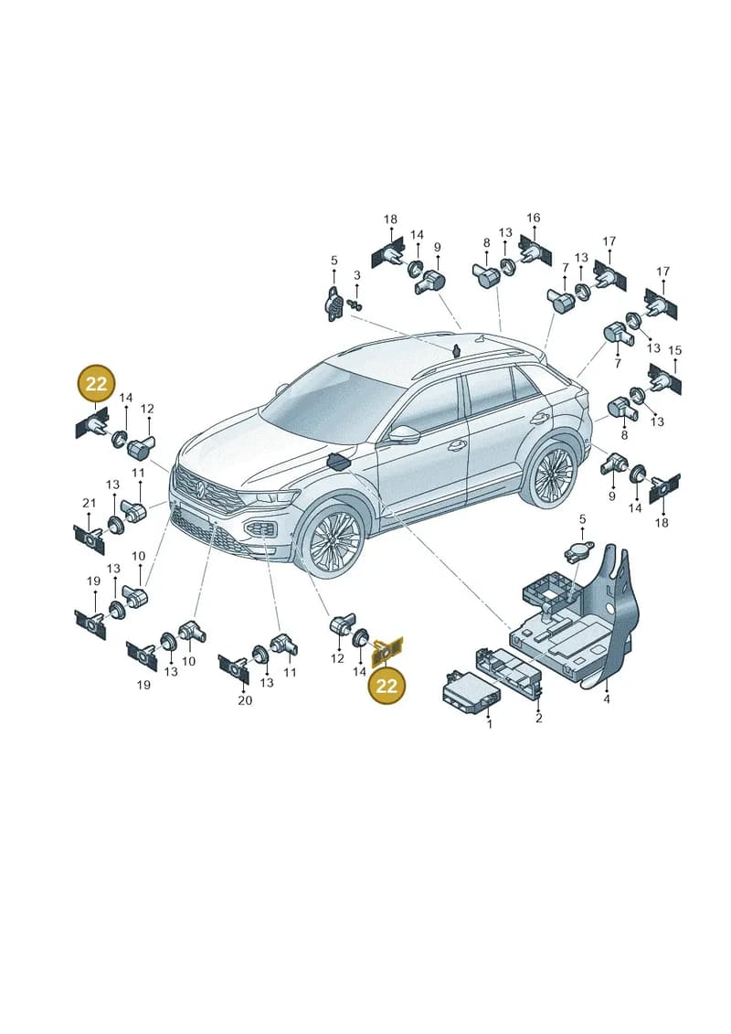 2GA998399GRU — Volkswagen T-Roc (2017-2025) diagram 813919000, position 22