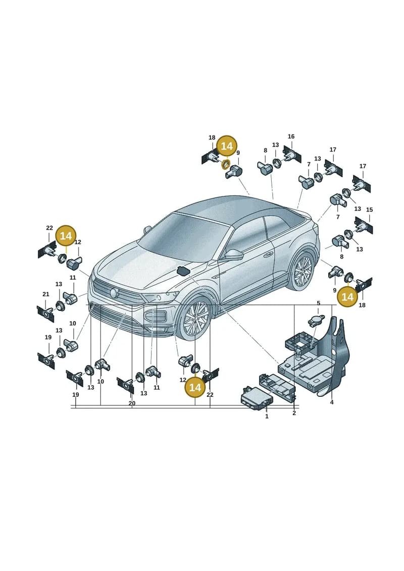 2GA998491E — Volkswagen T-Roc Cabriolet (2019-2025) diagram 2gk919000, position 14