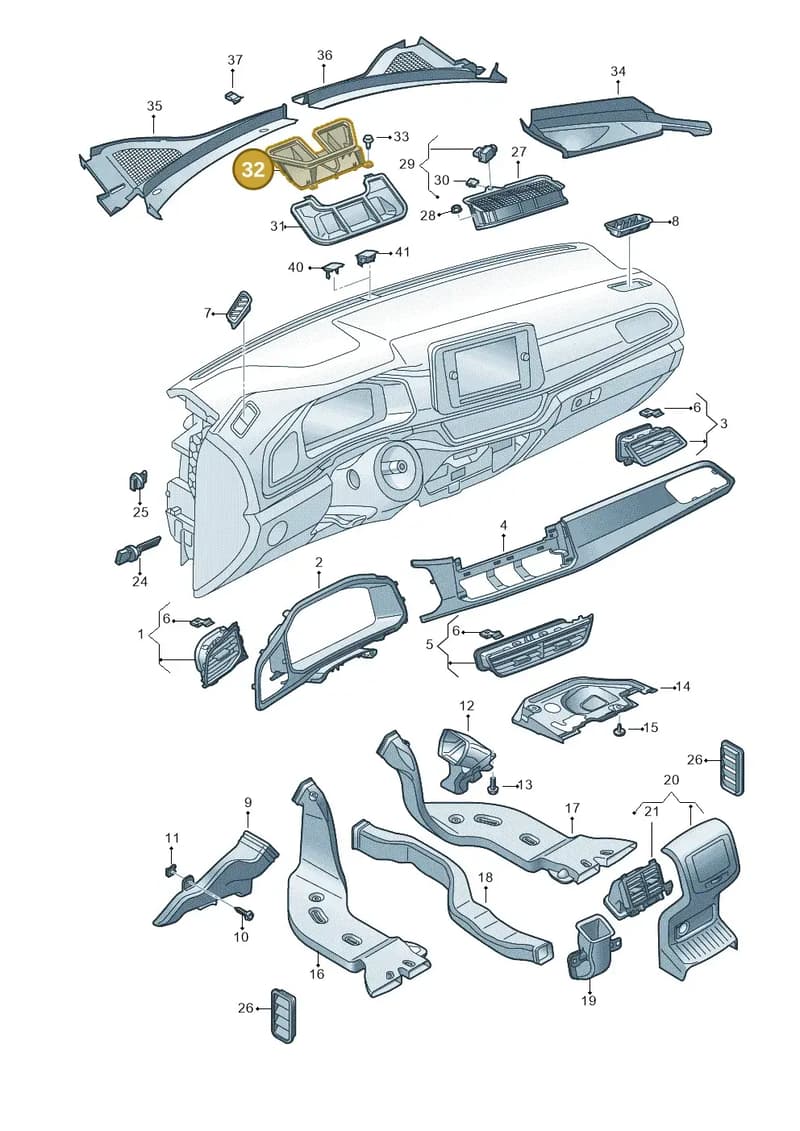 2GB819063 — Volkswagen T-Roc Cabriolet (2019-2025) diagram 813819310, position 32