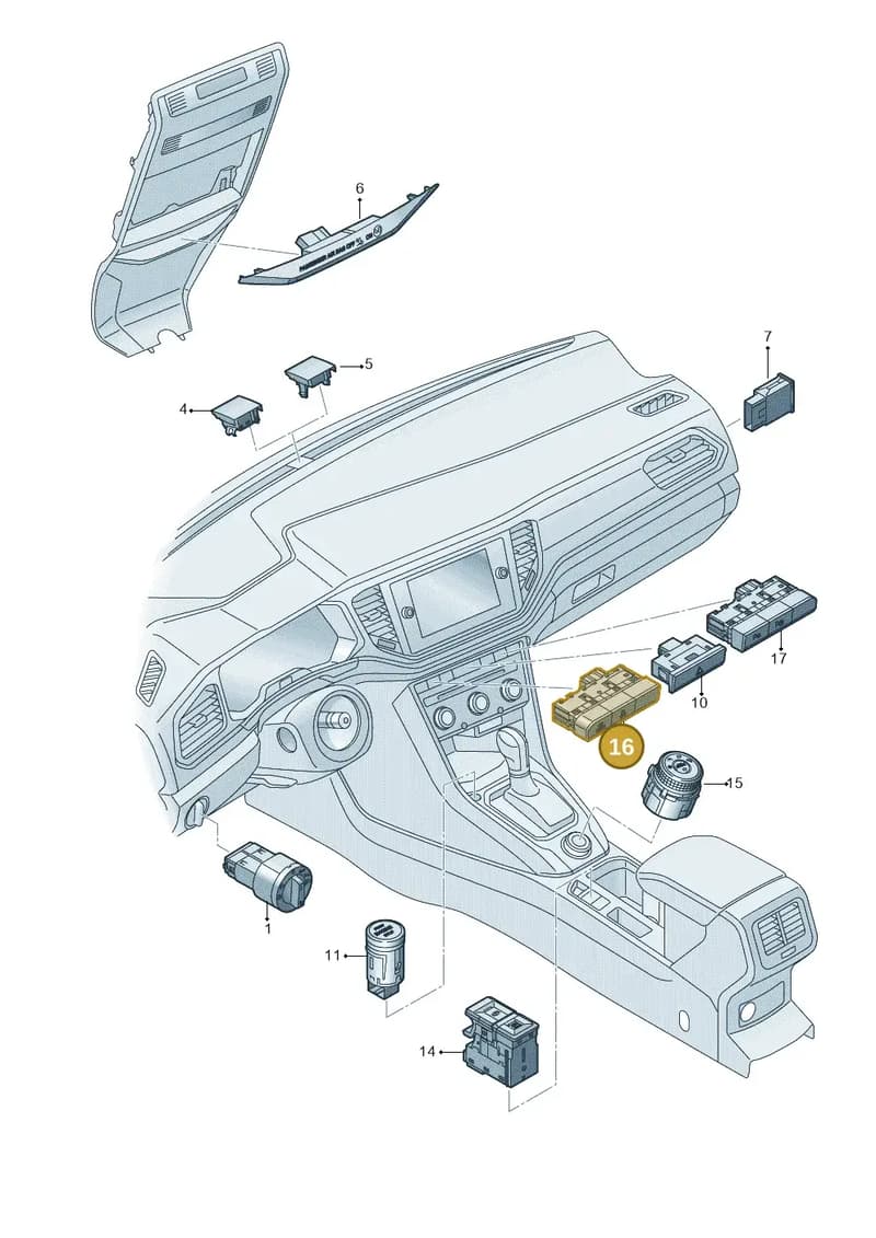 2GB927137AWHS — Volkswagen T-Roc (2017-2025) diagram 813941500, position 16