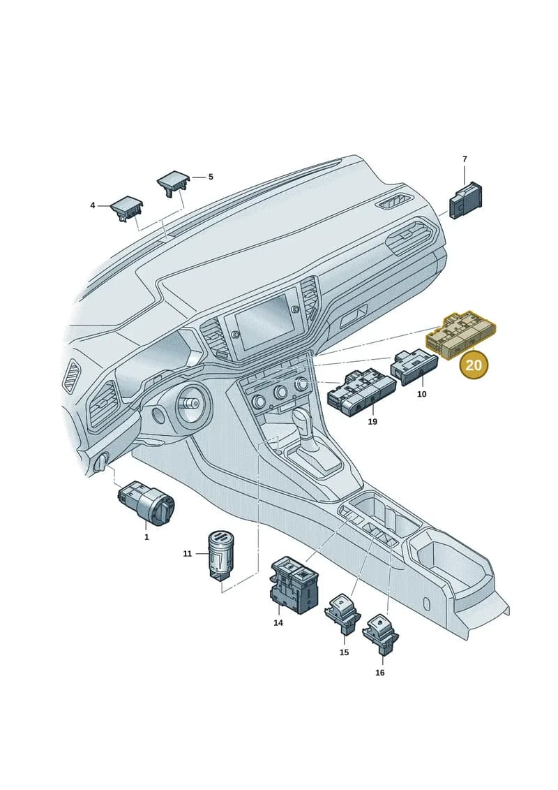 2GB927238AWHS — Volkswagen T-Roc Cabriolet (2019-2025) diagram 2gk941050, position 20
