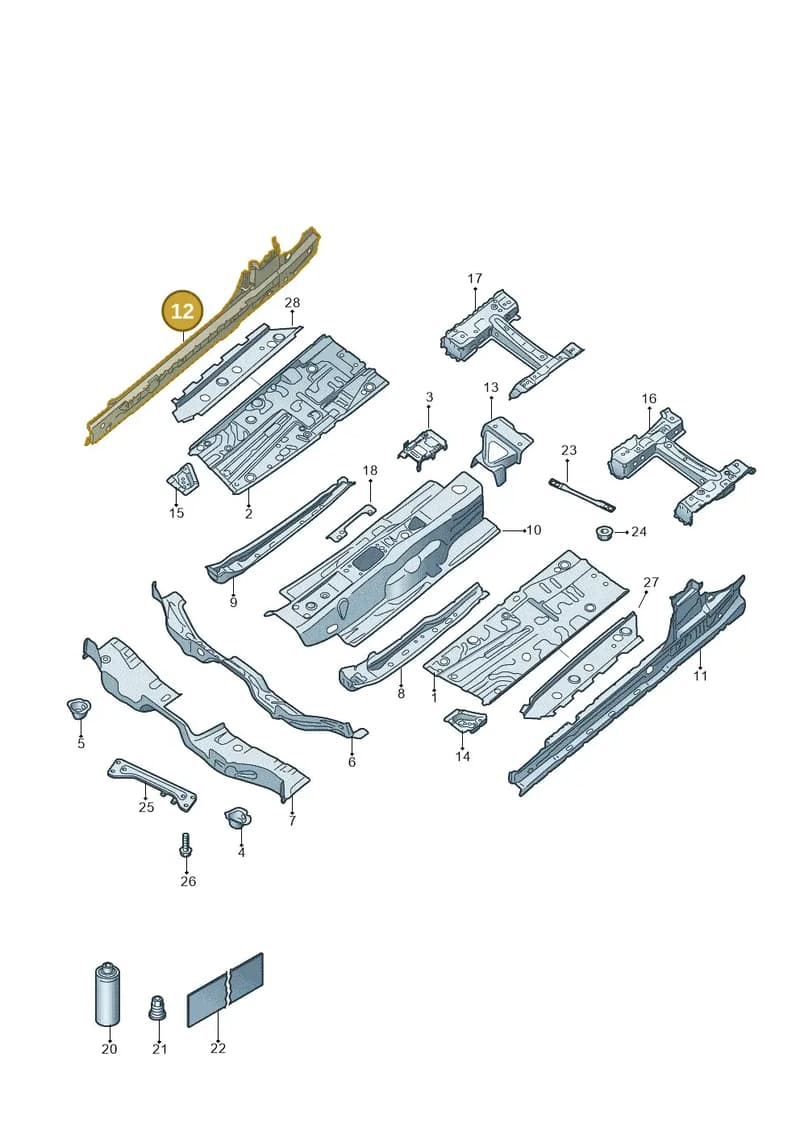 2GC801252A — Volkswagen T-Roc Cabriolet (2019-2025) diagram 2gk803005, position 12
