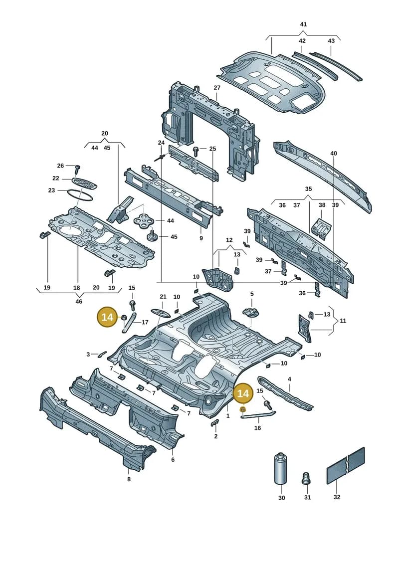 2GC803506 — Volkswagen T-Roc Cabriolet (2019-2025) diagram 2gk803020, position 14