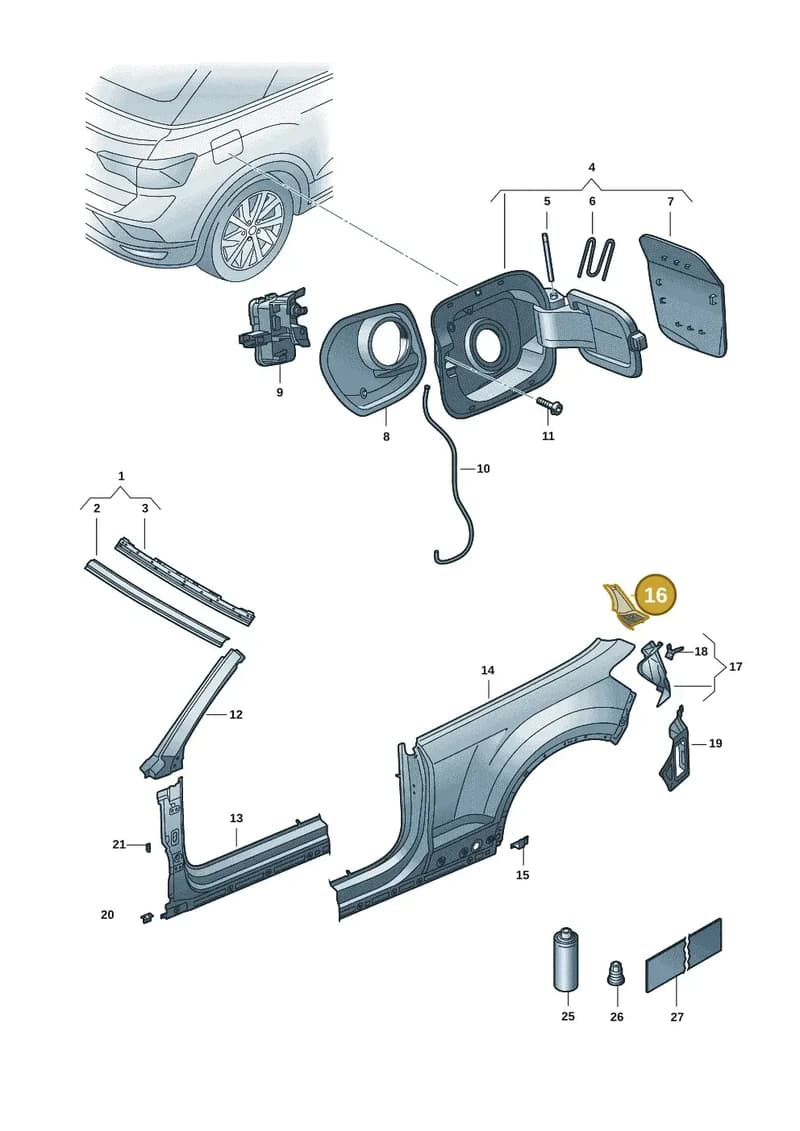 2GC809082A — Volkswagen T-Roc Cabriolet (2019-2025) diagram 2gk809070, position 16