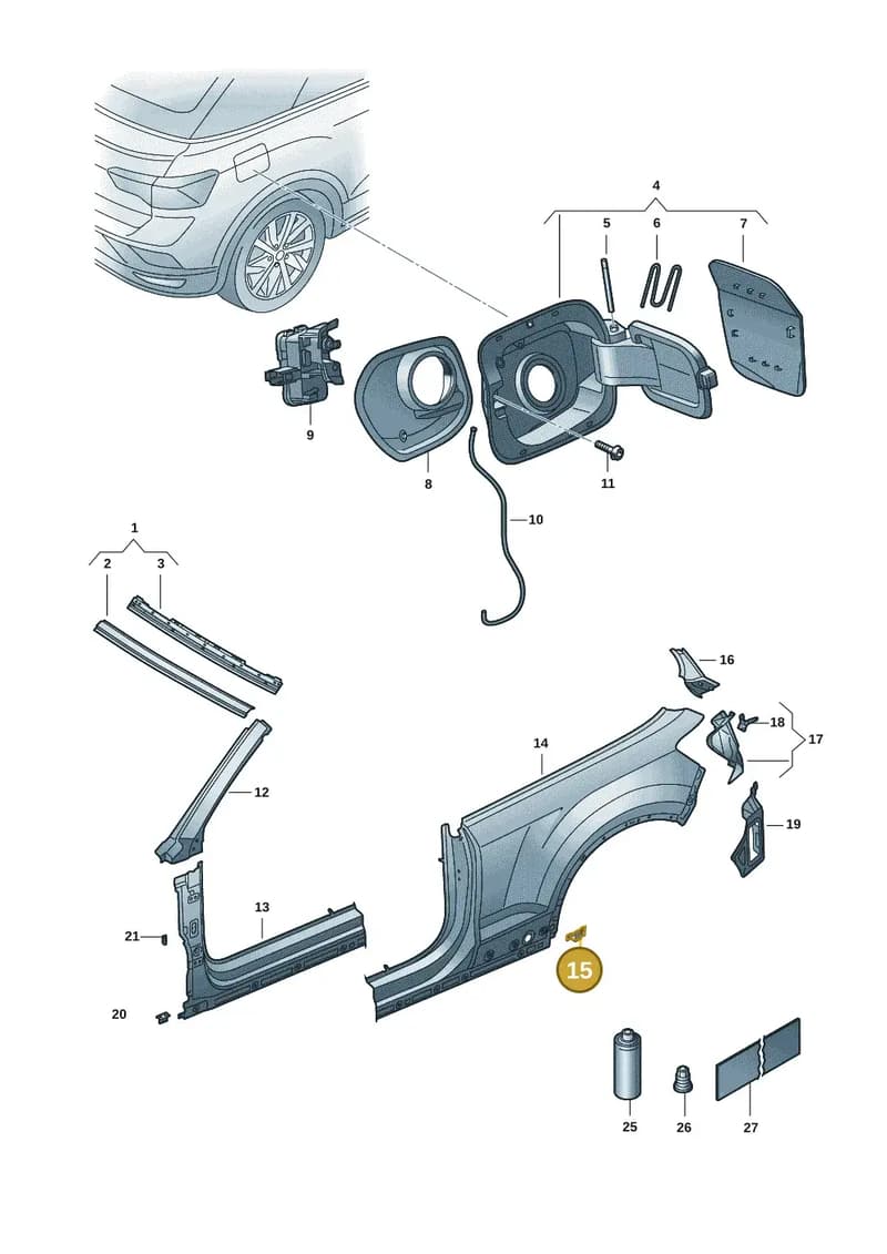 2GC809655 — Volkswagen T-Roc Cabriolet (2019-2025) diagram 2gk809070, position 15