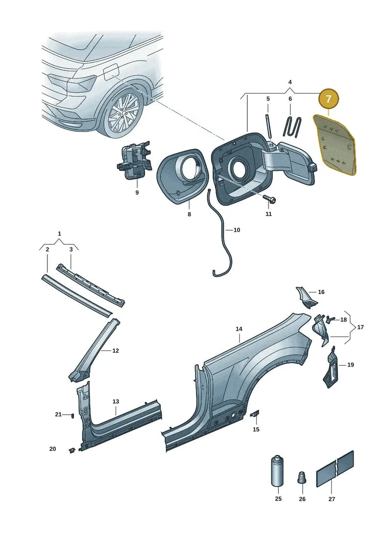 2GC809909GRU — Volkswagen T-Roc Cabriolet (2019-2025) diagram 2gk809070, position 7