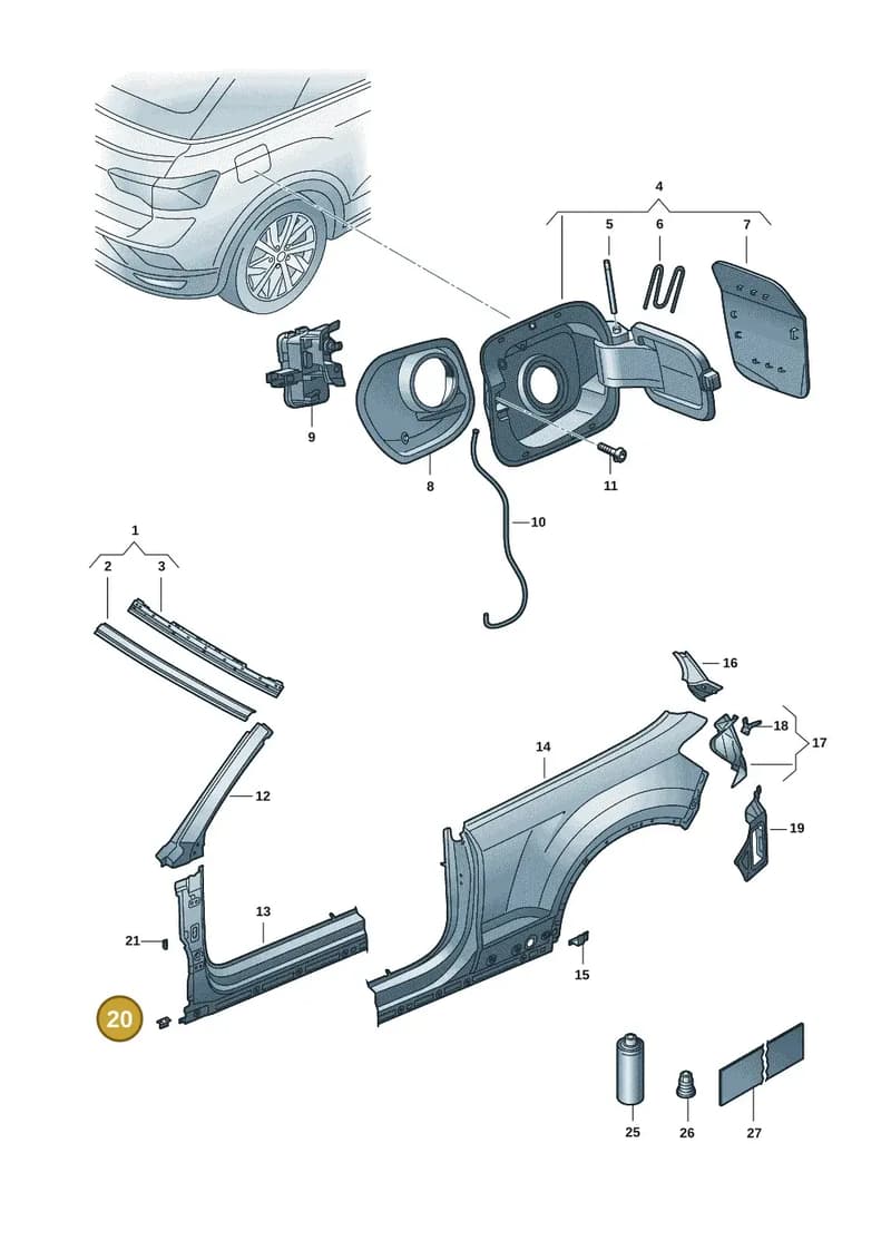 2GC810430 — Volkswagen T-Roc Cabriolet (2019-2025) diagram 2gk809070, position 20