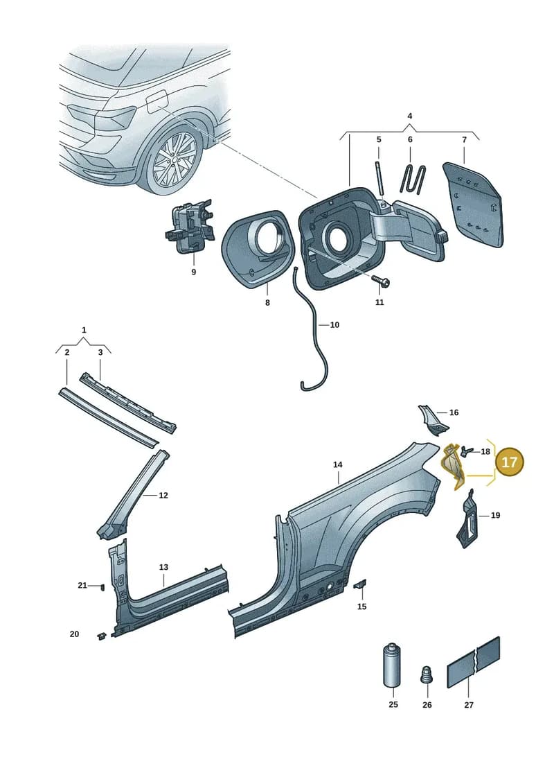 2GC813320 — Volkswagen T-Roc Cabriolet (2019-2025) diagram 2gk809070, position 17