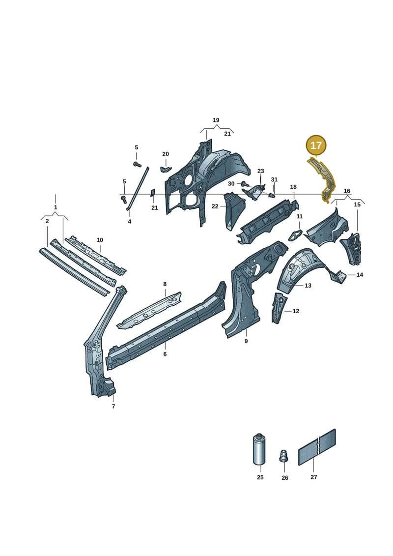 2GC813424 — Volkswagen T-Roc Cabriolet (2019-2025) diagram 2gk809000, position 17