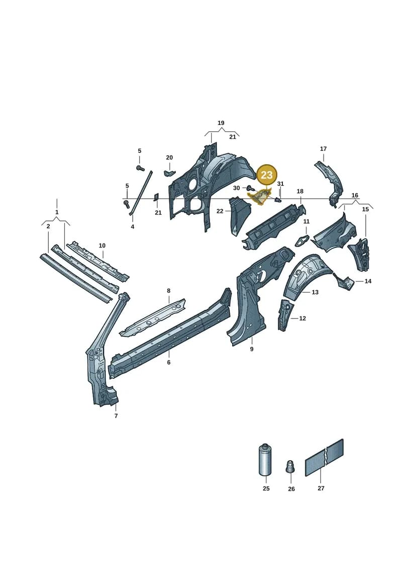2GC813949A — Volkswagen T-Roc Cabriolet (2019-2025) diagram 2gk809000, position 23
