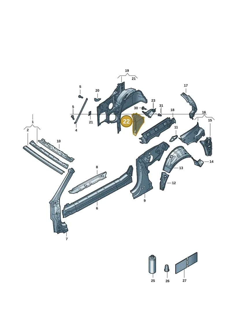 2GC813954A — Volkswagen T-Roc Cabriolet (2019-2025) diagram 2gk809000, position 22