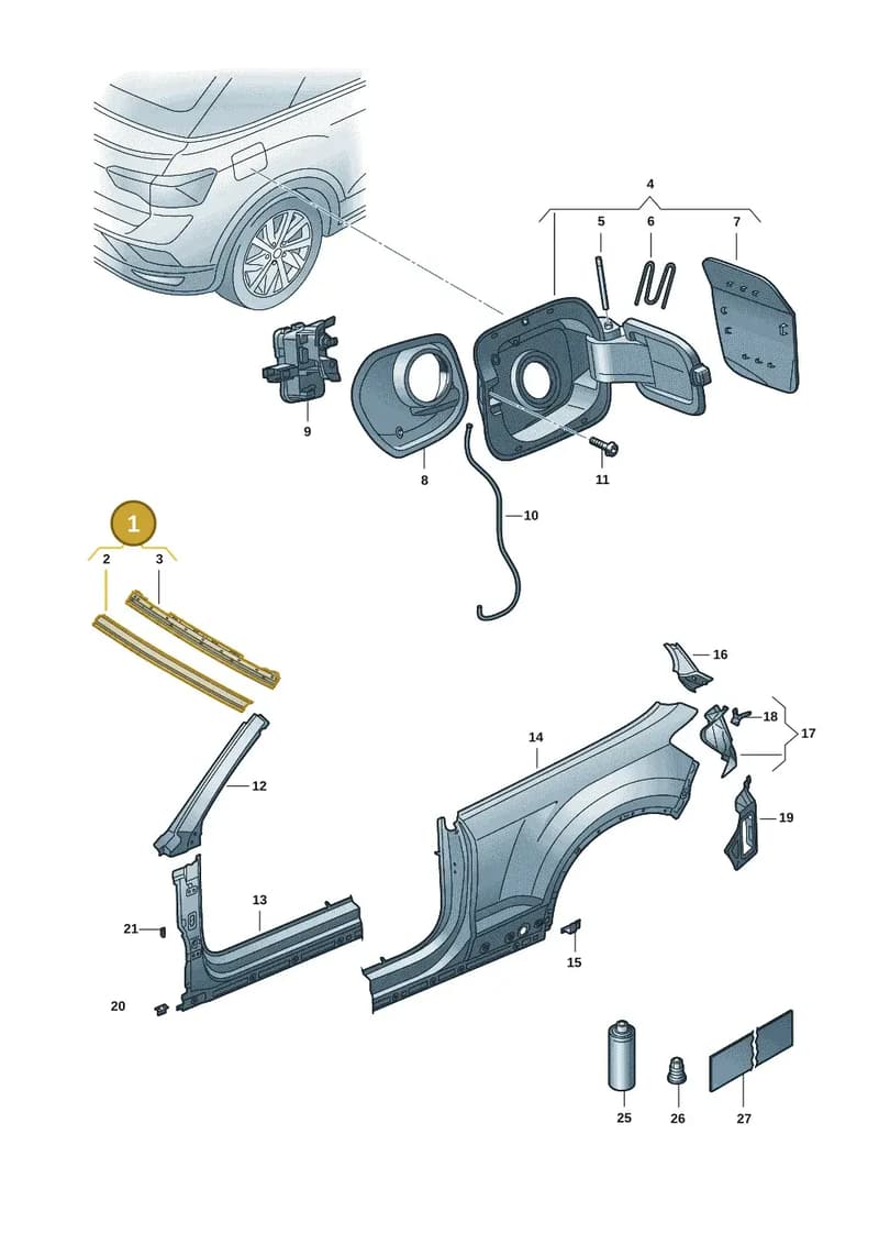 2GC817121A — Volkswagen T-Roc Cabriolet (2019-2025) diagram 2gk809070, position 1