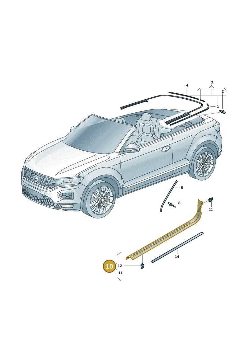 2GC853372C82V — Volkswagen T-Roc Cabriolet (2019-2025) diagram 2gk853020, position 10