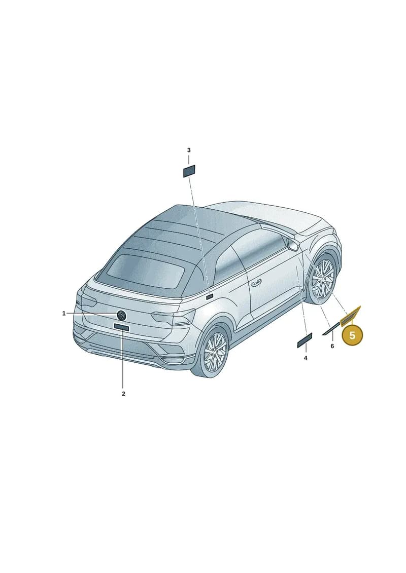 2GC853688ADPJ — Volkswagen T-Roc Cabriolet (2019-2025) diagram 2gk853080, position 5