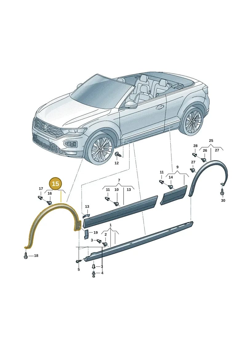 2GC8547319B9 — Volkswagen T-Roc Cabriolet (2019-2025) diagram 2gk853040, position 15