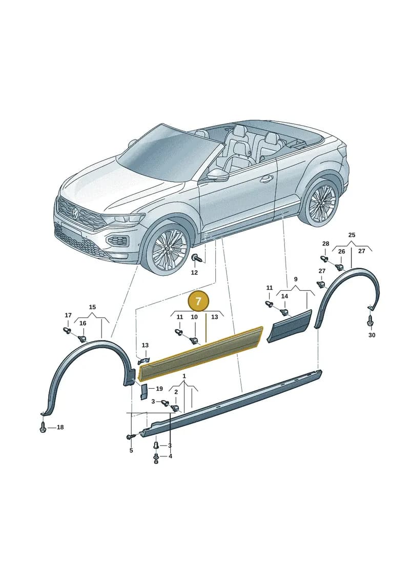 2GC854939RYP — Volkswagen T-Roc Cabriolet (2019-2025) diagram 2gk853040, position 7