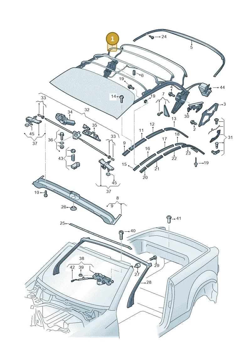 2GC871025A — Volkswagen T-Roc Cabriolet (2019-2025) diagram 718871100, position 1