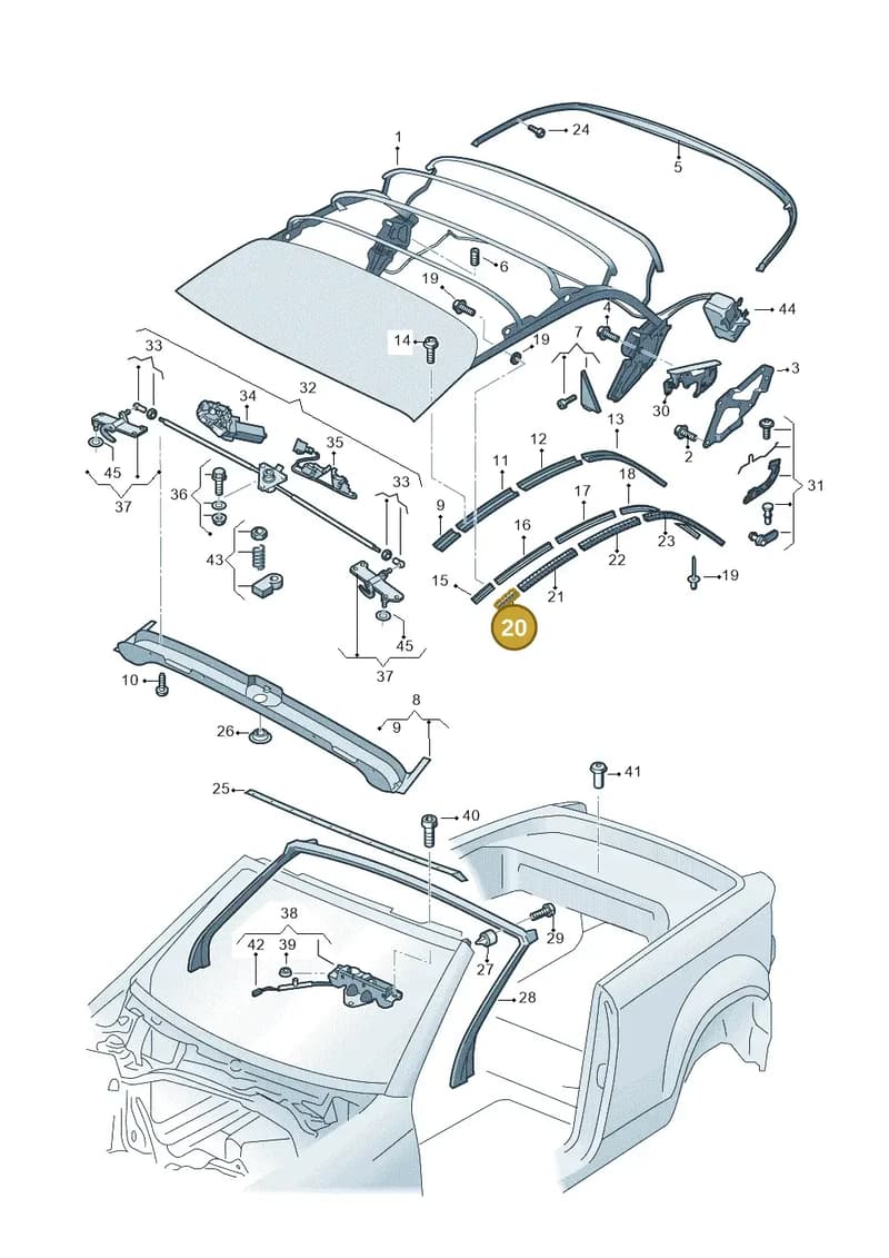 2GC871357 — Volkswagen T-Roc Cabriolet (2019-2025) diagram 718871100, position 20