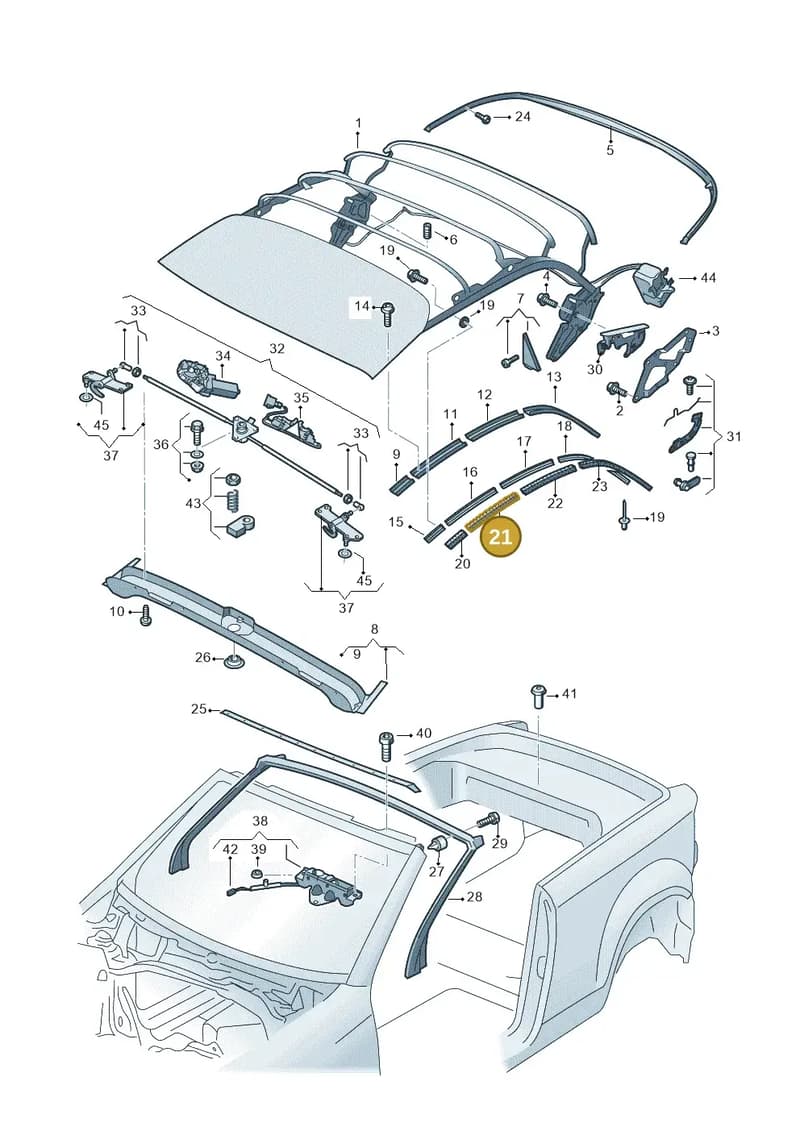 2GC871362 — Volkswagen T-Roc Cabriolet (2019-2025) diagram 718871100, position 21