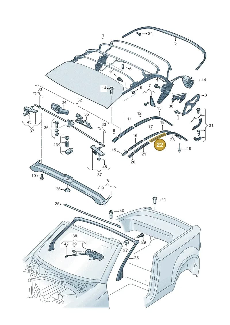 2GC871419 — Volkswagen T-Roc Cabriolet (2019-2025) diagram 718871100, position 22