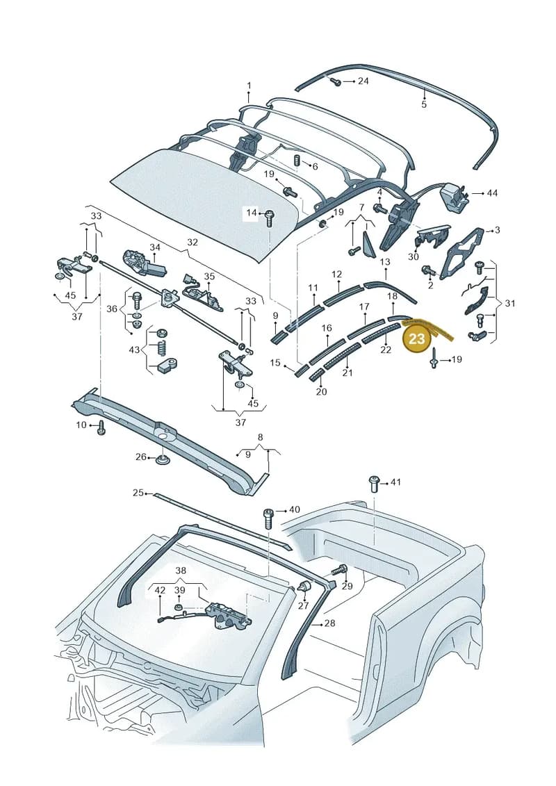 2GC871631 — Volkswagen T-Roc Cabriolet (2019-2025) diagram 718871100, position 23
