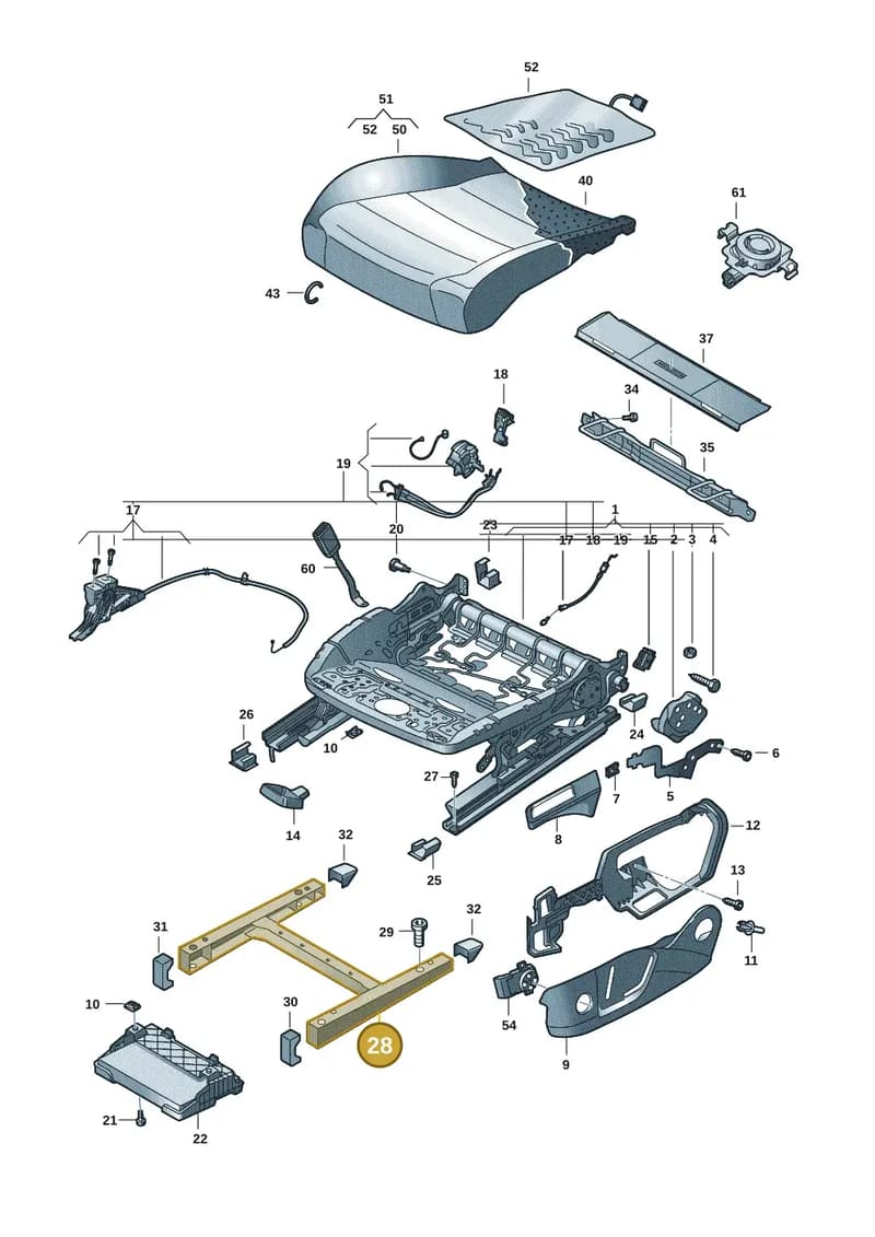 2GC881034 — Volkswagen T-Roc Cabriolet (2019-2025) diagram 2gk881000, position 28