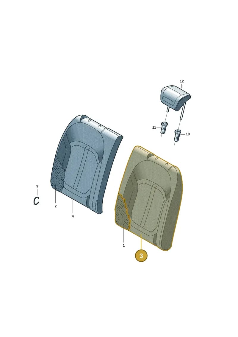 2GC885805DRGT — Volkswagen T-Roc Cabriolet (2019-2025) diagram 2gk885800, position 3