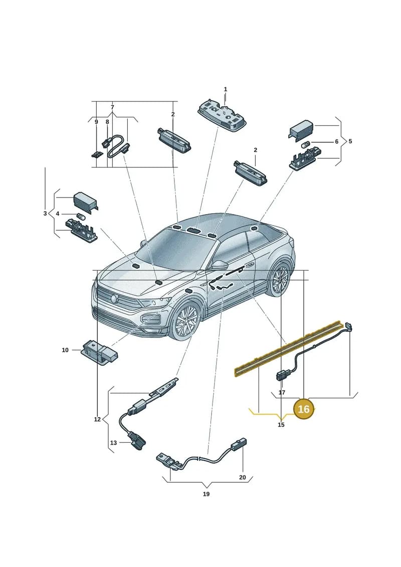 2GC927103 — Volkswagen T-Roc Cabriolet (2019-2025) diagram 2gk947000, position 16