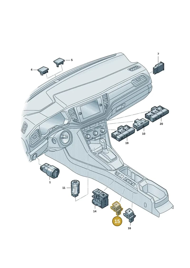 2GC959727WZU — Volkswagen T-Roc Cabriolet (2019-2025) diagram 2gk941050, position 15