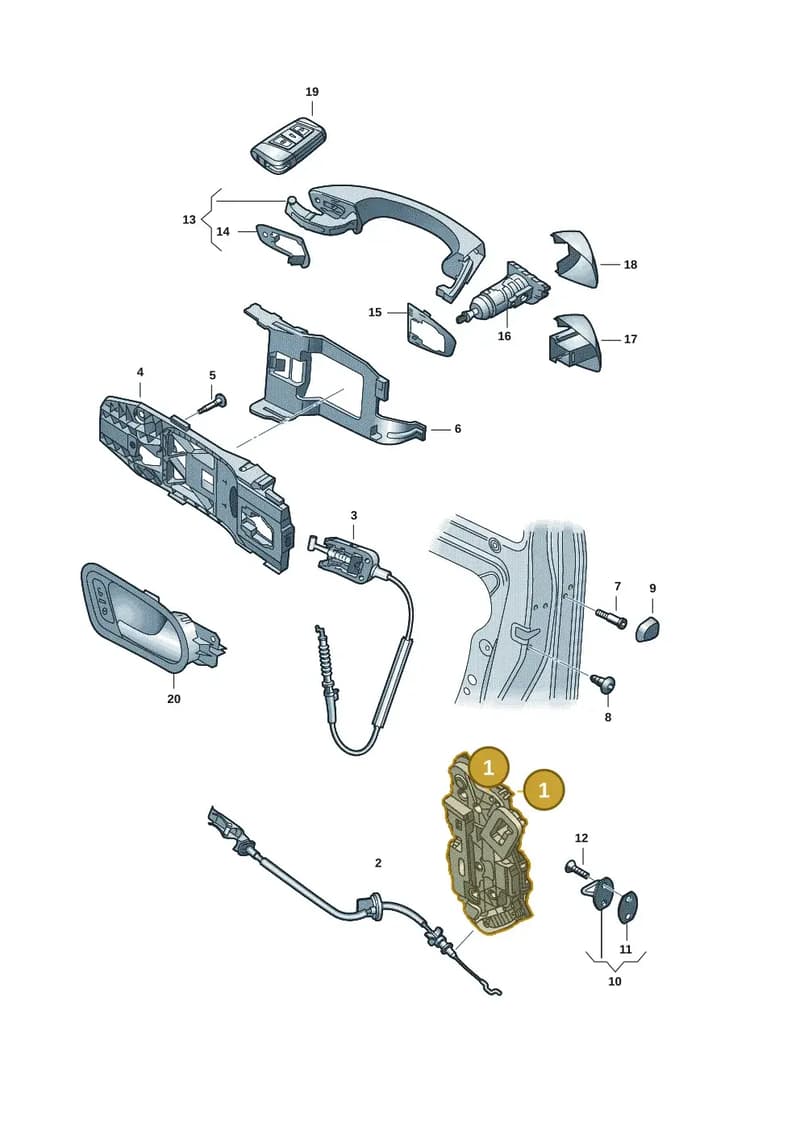 2GJ837015A — Volkswagen Taos 1.4 (2020-2024) diagram 2gm837000, position 1