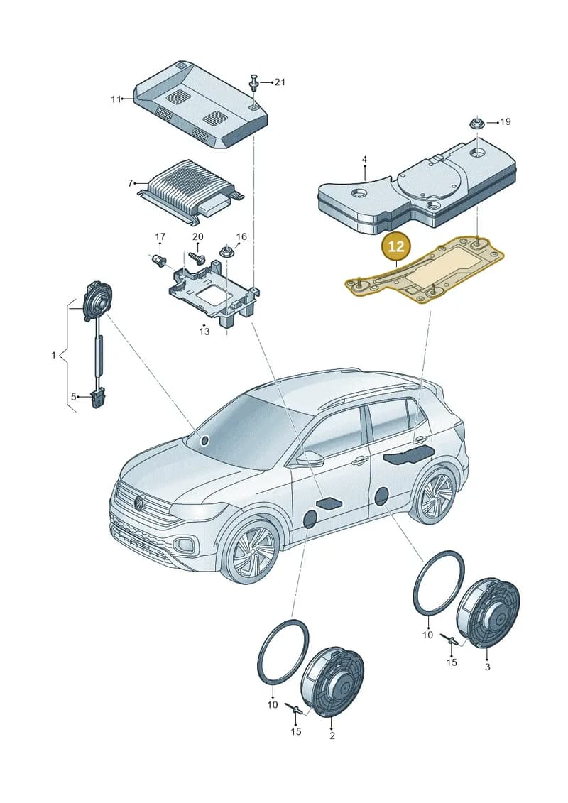 2GM035251 — Volkswagen T-Cross (2018-2025) diagram 587035035, position 12
