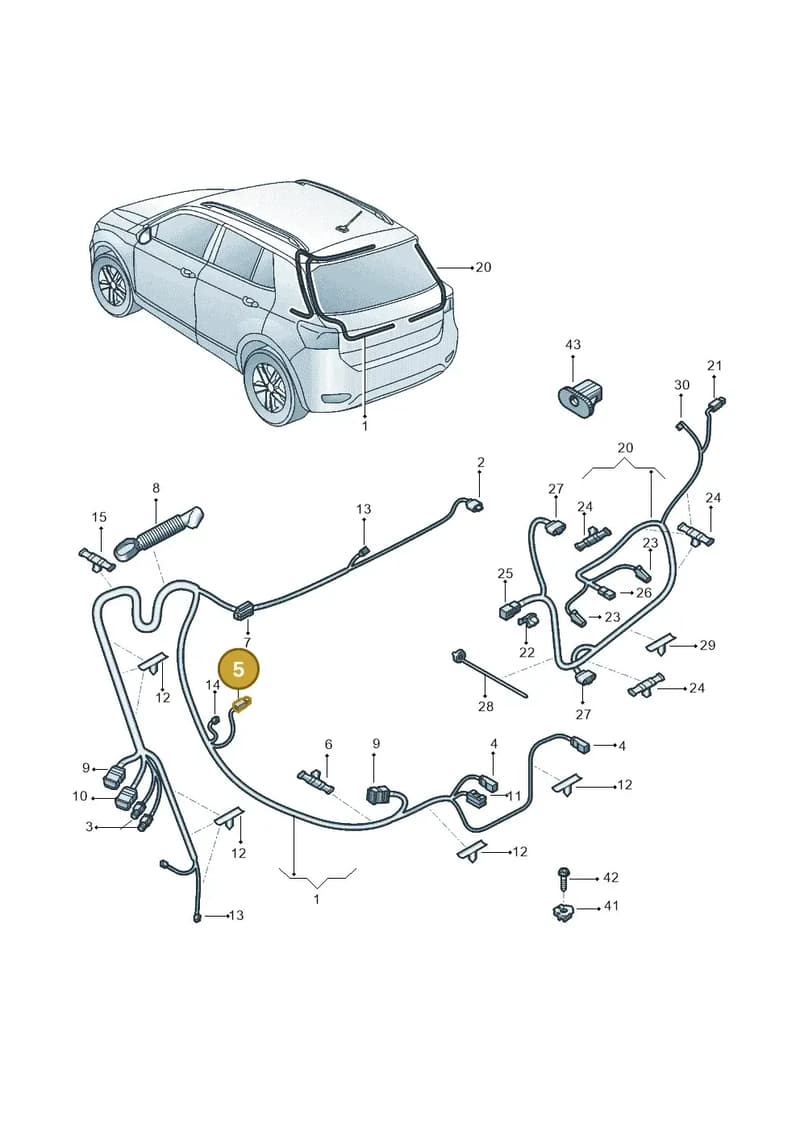 2GM035570A — Volkswagen T-Cross 1,0 (2019-) diagram 581972050, position 5