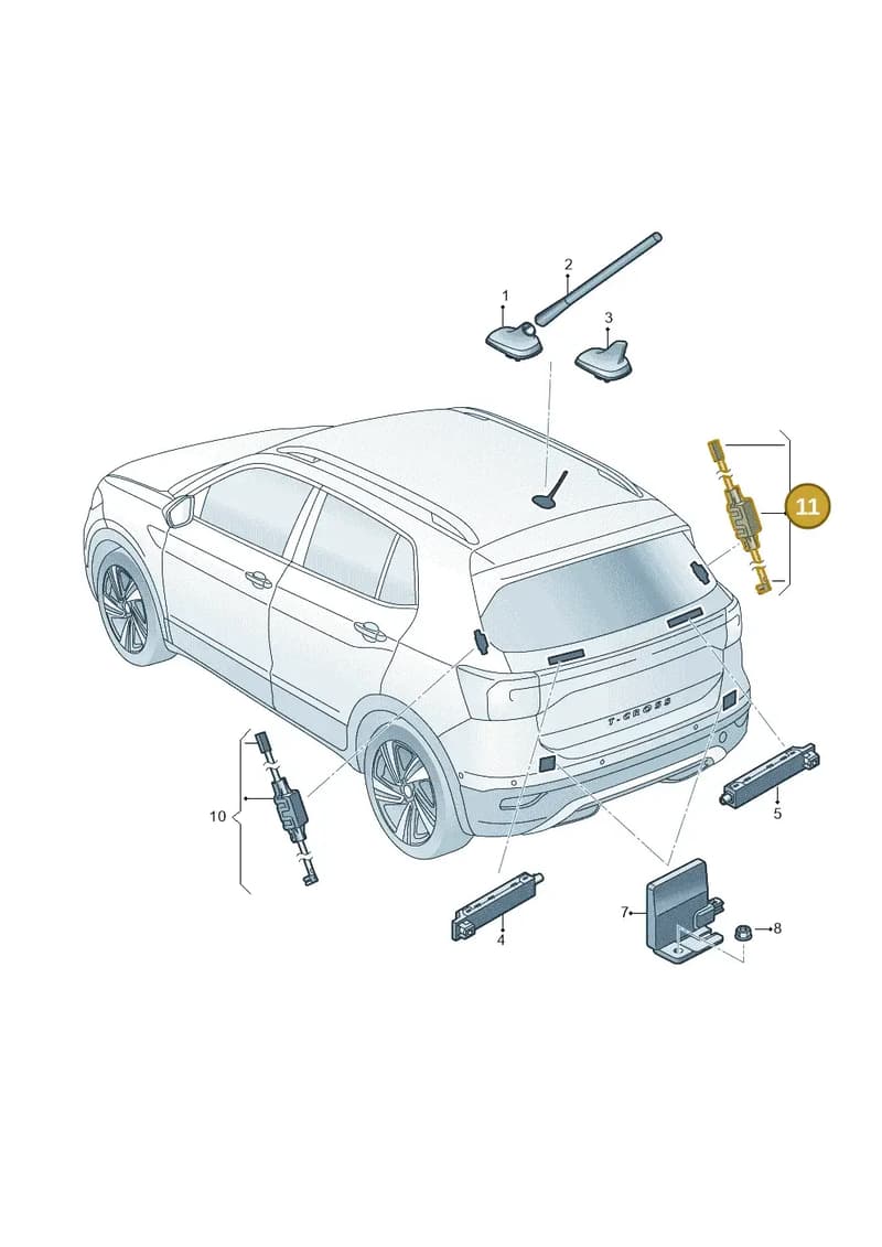 2GM035570A — Volkswagen T-Cross (2018-2025) diagram 587035020, position 11