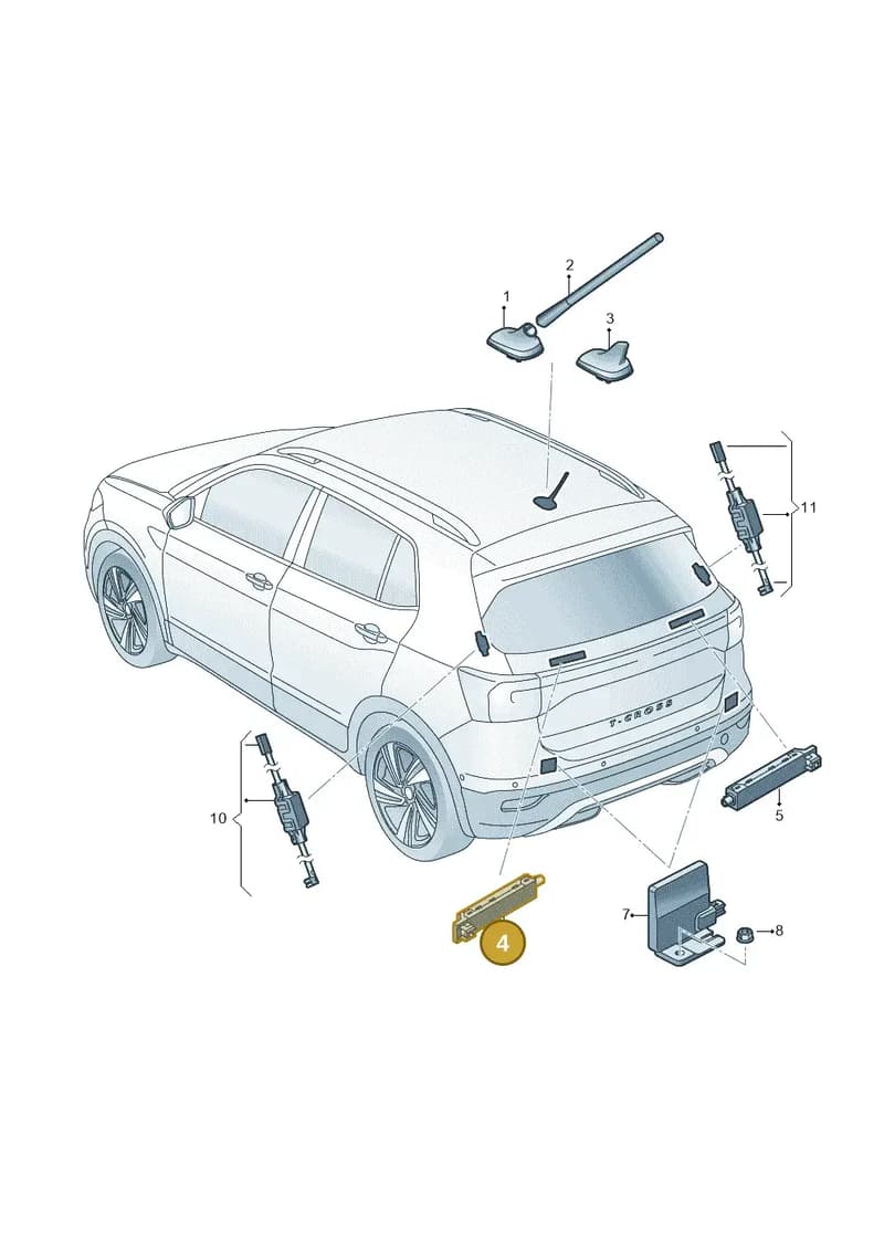 2GM035577H — Volkswagen T-Cross (2018-2025) diagram 587035020, position 4