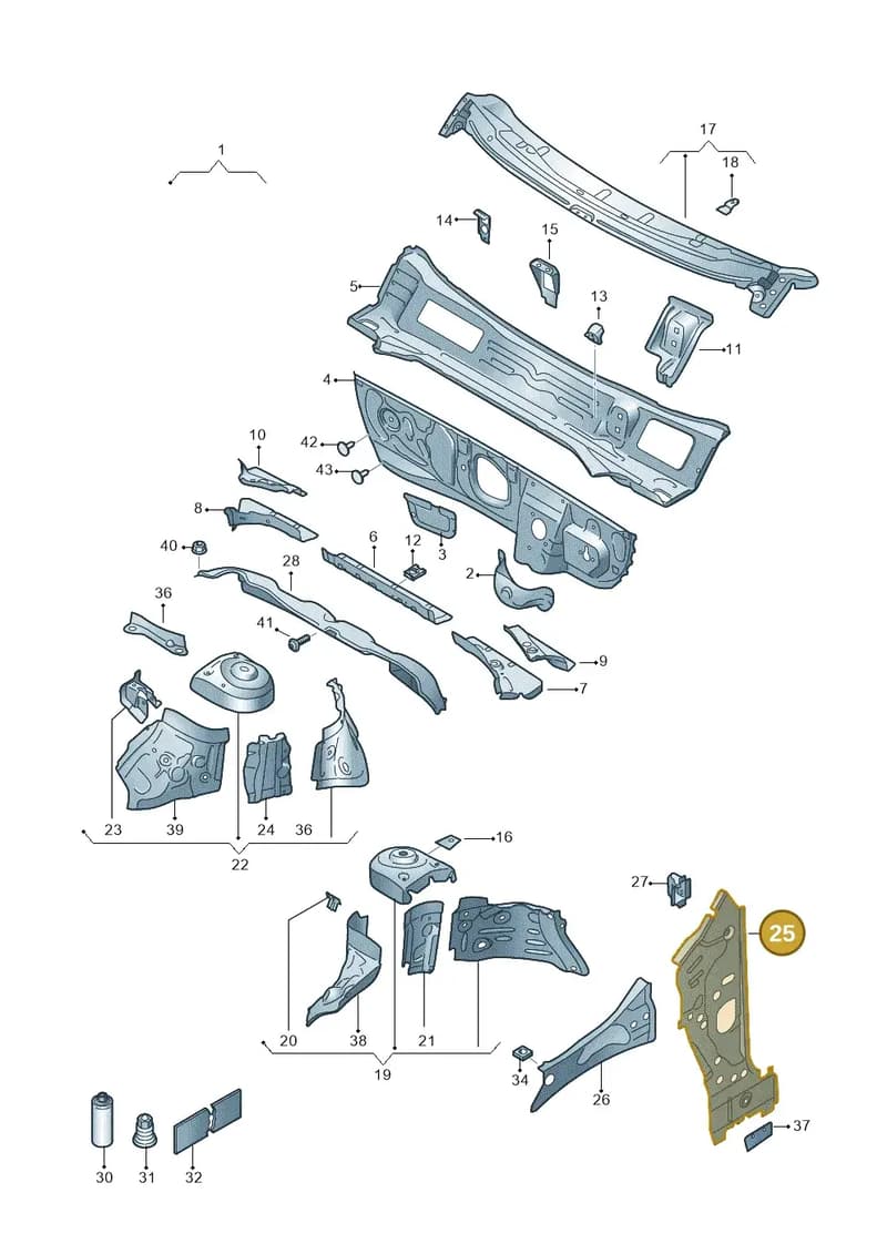 2GM802125A — Volkswagen T-Cross (2018-2025) diagram 587805050, position 25