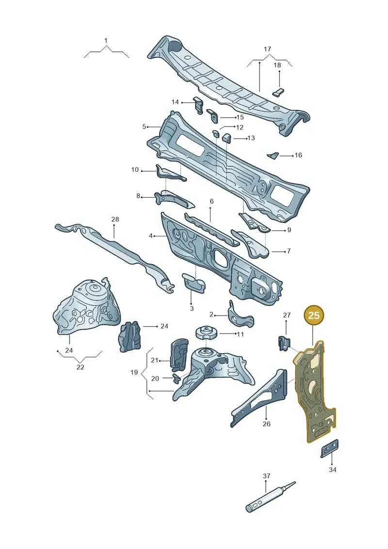 2GM802126A — Volkswagen T-Cross 1,0 (2019-) diagram 581805500, position 25