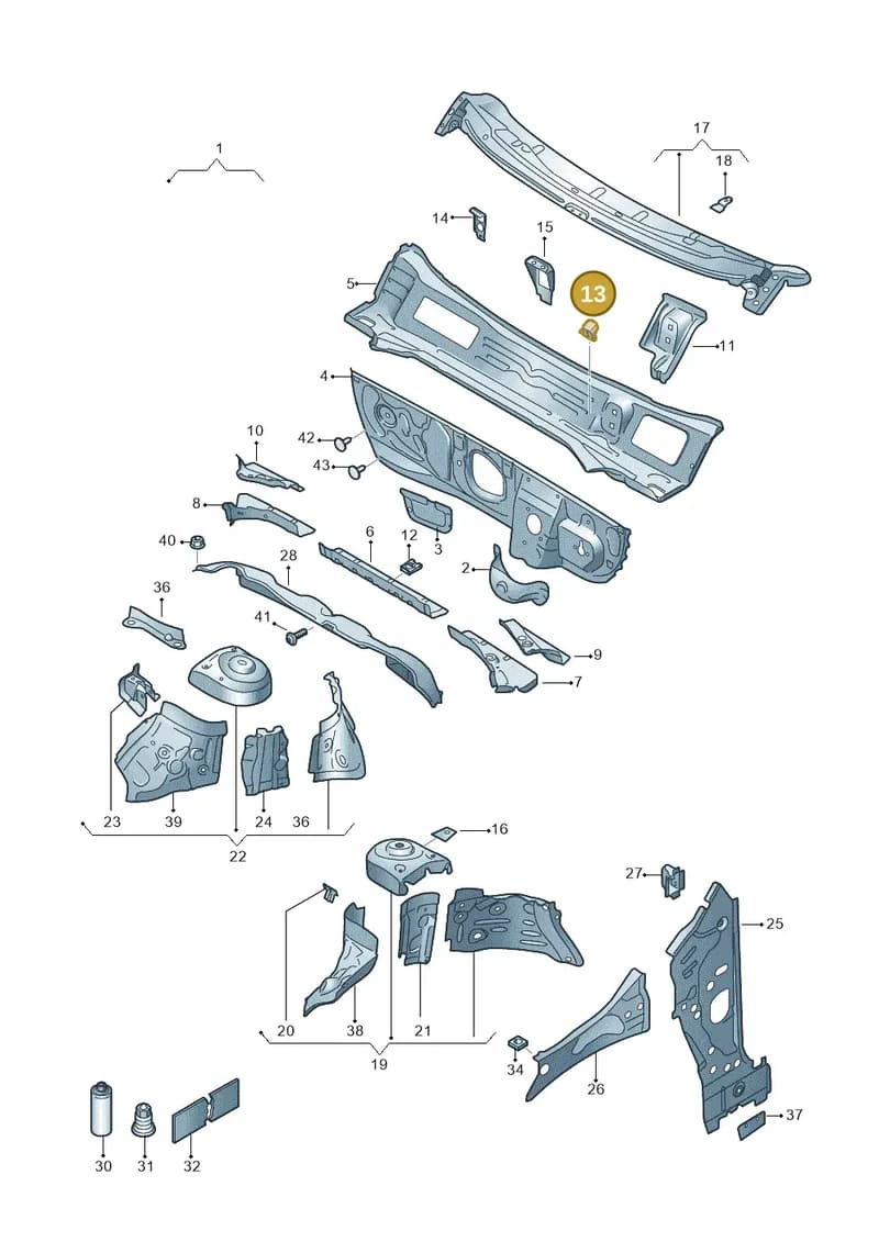 2GM805327 — Volkswagen T-Cross (2018-2025) diagram 587805050, position 13